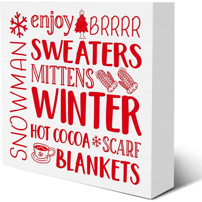 Enseigne de bonhomme de neige en bois d'hiver multicolore 5 x 5 pouces