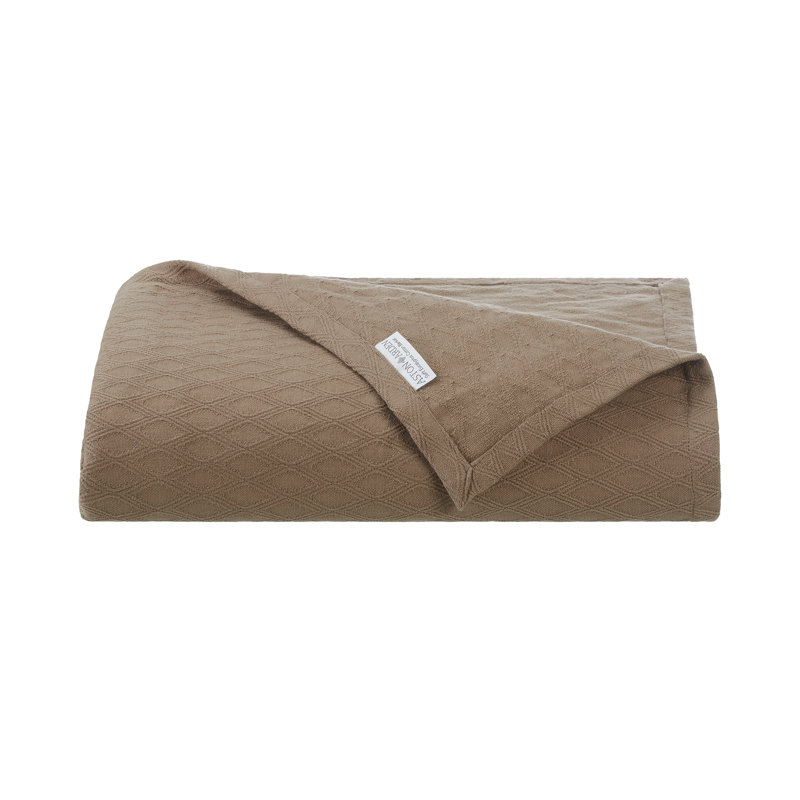 Couverture en mélange de coton eucalyptus, Taupe, Très grand