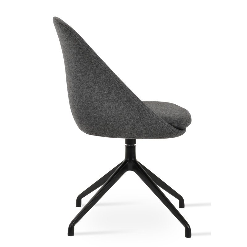 Chaise d'appoint Avanos Spider, Gris foncé, Noir