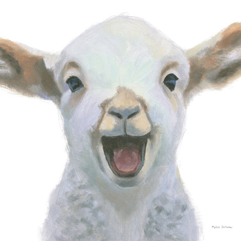 «Farm Friends I» par Myles Sullivan - reproduction d'art sur toile tendue, H 20 po x l 20 po