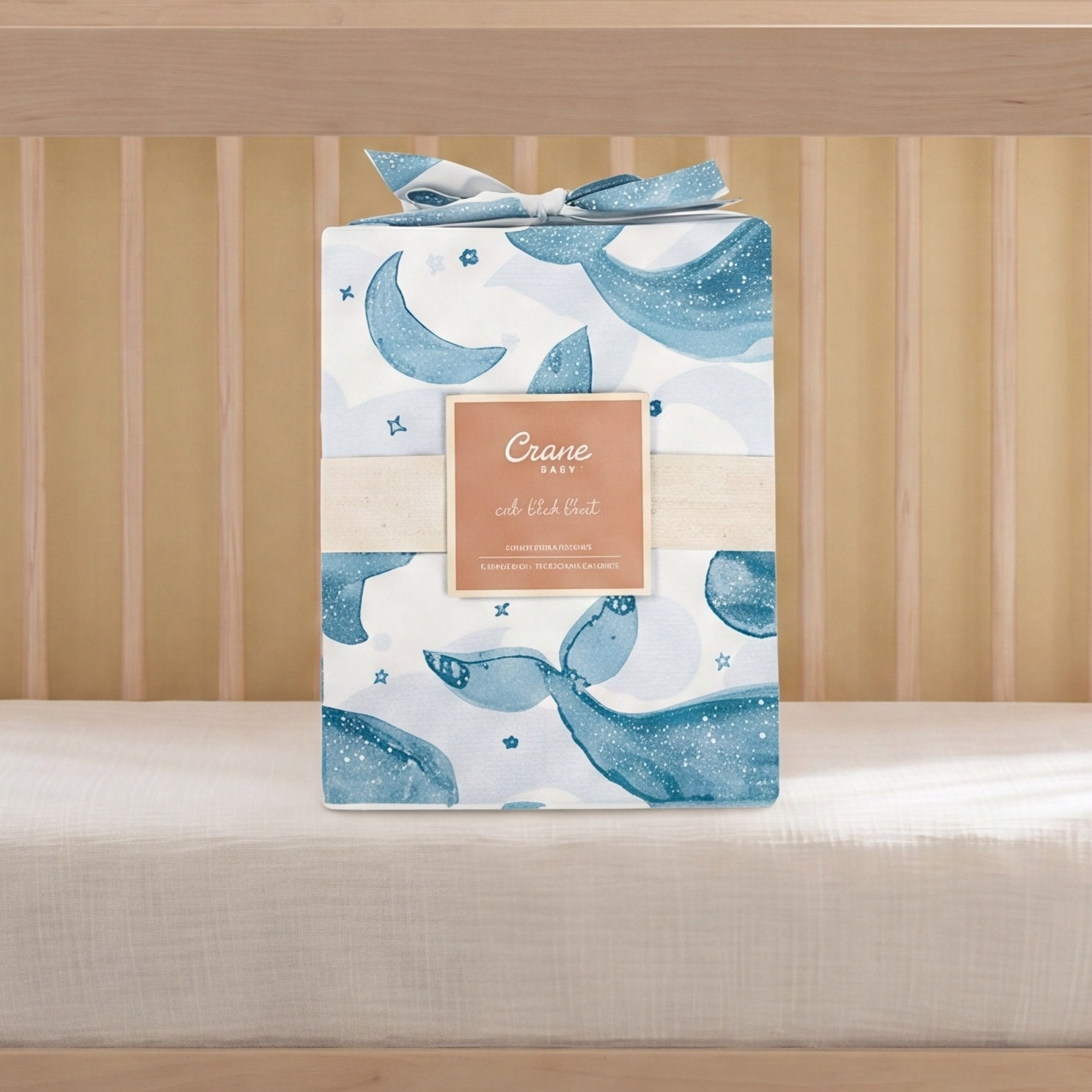 Caspian Whale Fitted Crib Sheet