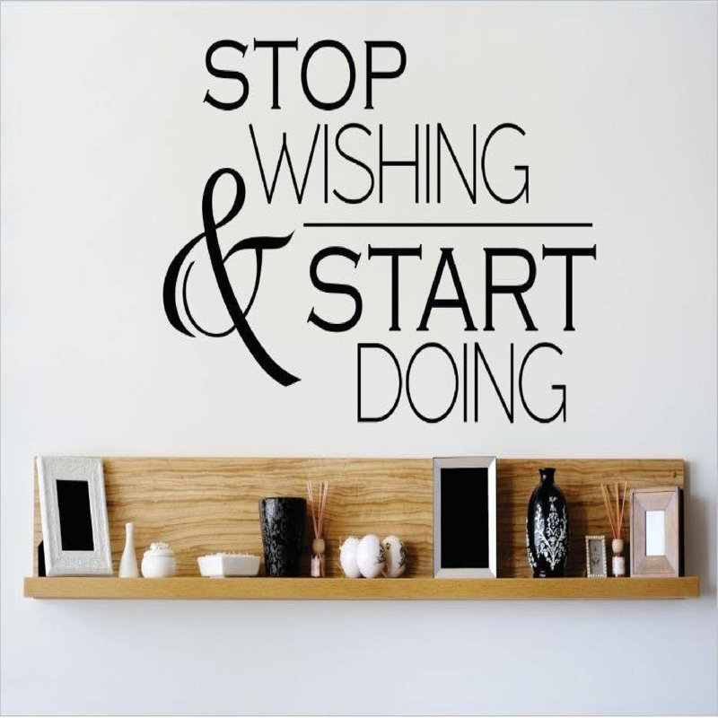 Text & Numbers Wall Decal, 10" H x 20" W x 0.16" D, Black