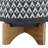 Ceramic 5" Aztec Planter On Wooden Stand, Gray-1610528513