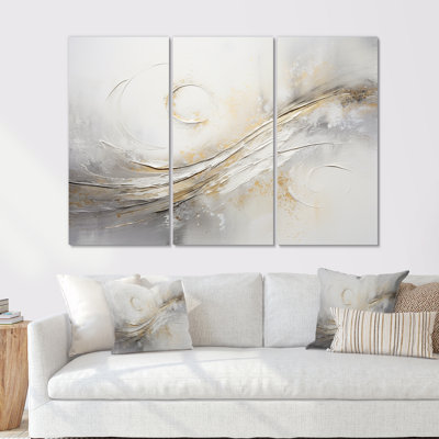 Abstrait note de musique «Silver Grace» - ensemble de salon de musique Wall Art