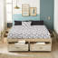  Platform Bed with 6 Storage Drawers - Modern Low-Profile Design & 350 lbs Capacity-1243648646-1243648645