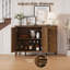 Buffet à 3 tiroirs et 2 portes, meuble de cuisine en bois avec tablette réglable, couleur noyer brun