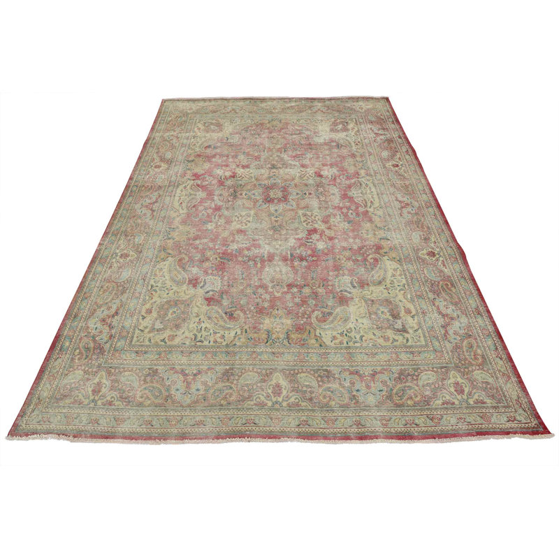 Vintage One-of-a-Kind 10'1'' X 12'11'' 1970s Wool Area Rug in Red