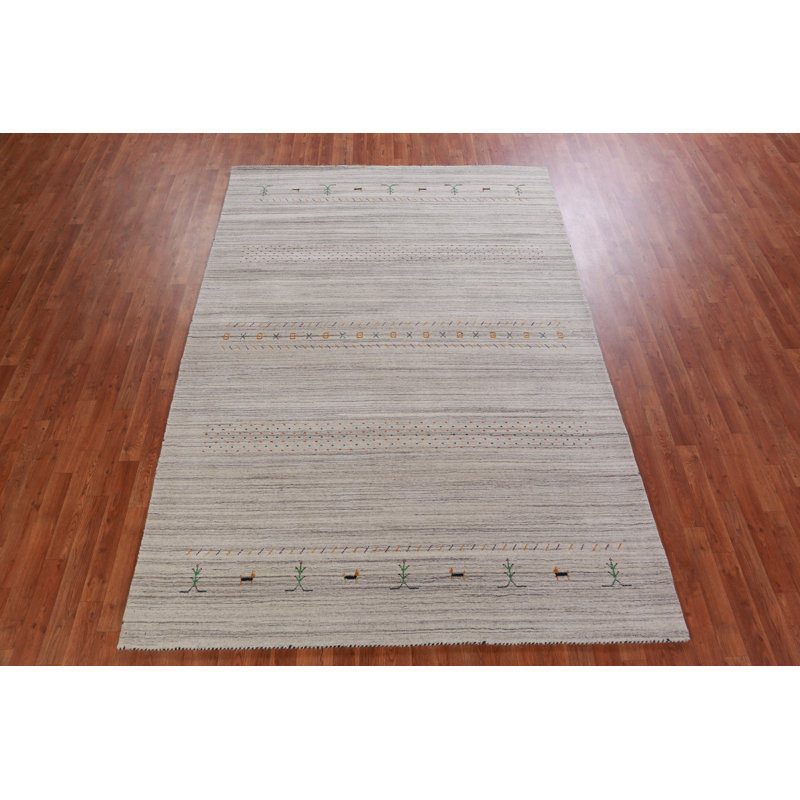 Striped Gabbeh Oriental Area Rug 6x9