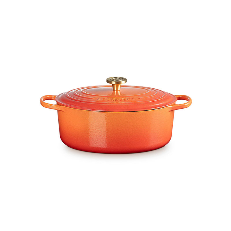 Le Creuset Signature Dutch Oven With Crucible Knob - Flamme Dorée, 6.75 quarts