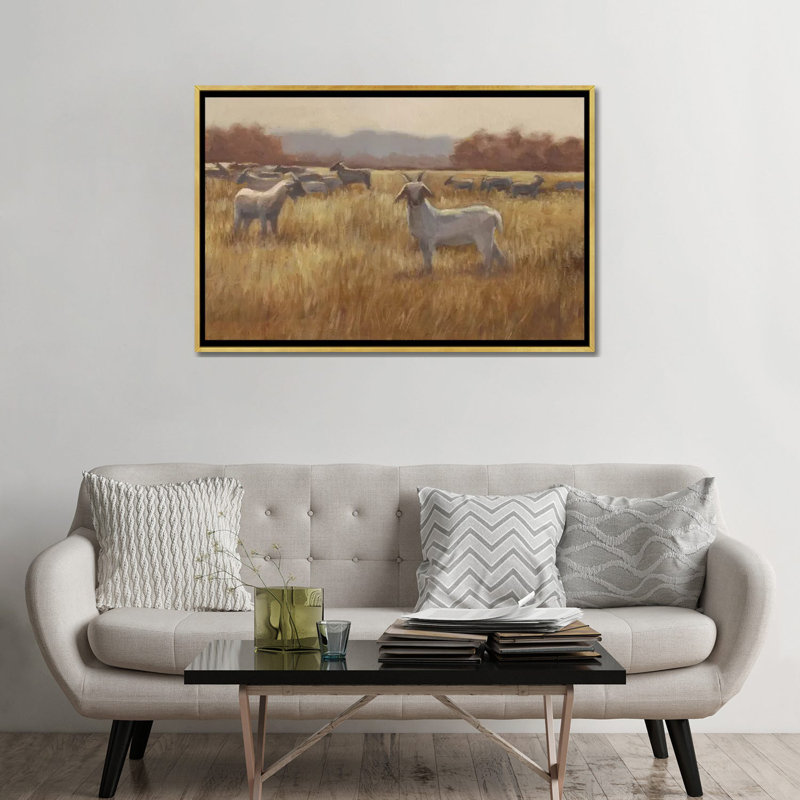« Snow covered Hillside I » par Ethan Harper, reproduction d’art, H 32 po x l 48 po x 1,5 po, Toile encadrée d'or