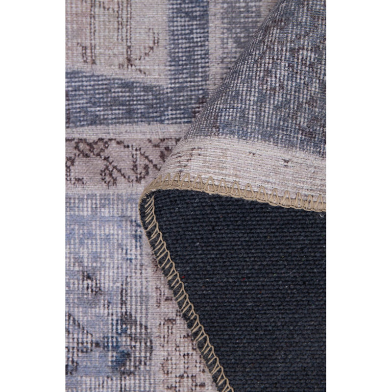 Tapis décoratif gris en patchwork gris, Rectangle 9 pi 11 po x 13 pi 2 po
