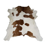 Cowhide Animal Print Area Rug in Brown/ White