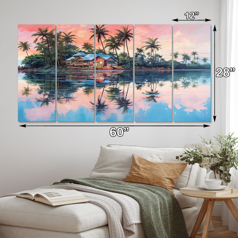 «Seaside Magic - Coastal Wall Art Print», 5 panneaux égaux