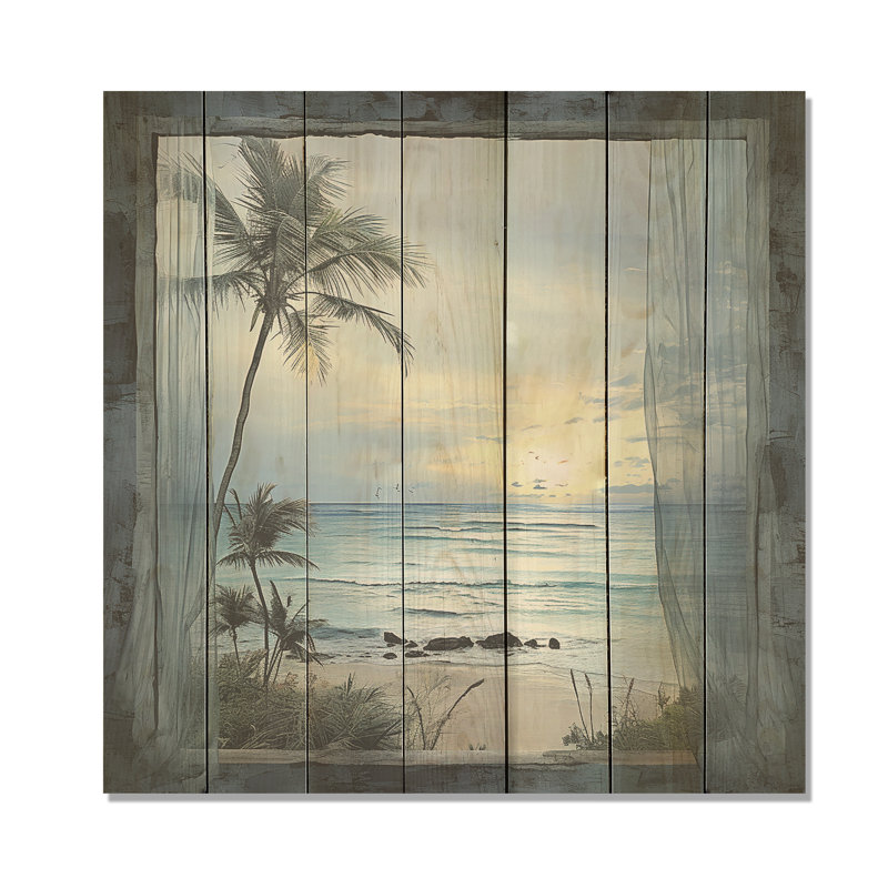 Tranquility Beach Windows Horizon IV - Fenêtres côtières sur bois, H 15 po x l 15 po