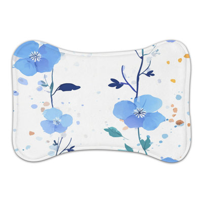 Tapis bleu floral 1 pièce