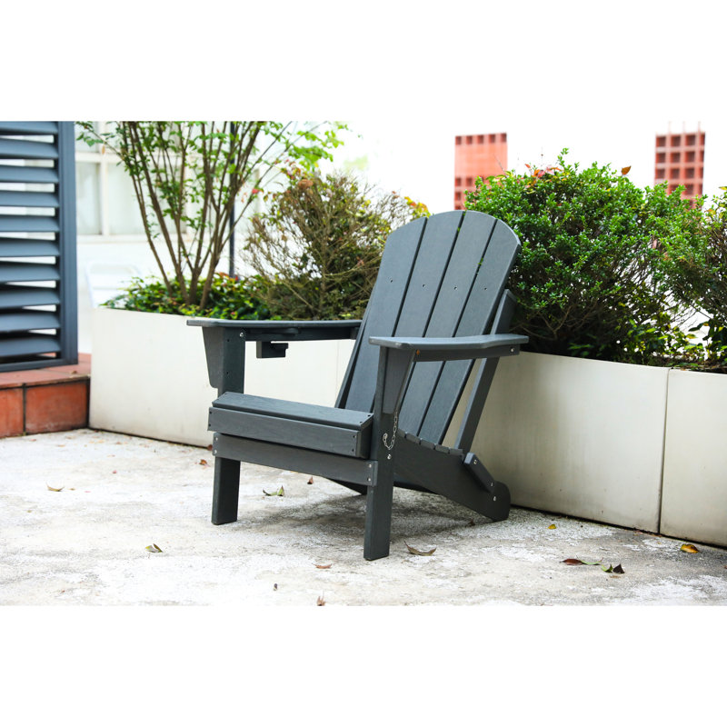 Chaise pliante Elwyn - grise, avec double porte-gobelet et magnifique grand frisson, Gris