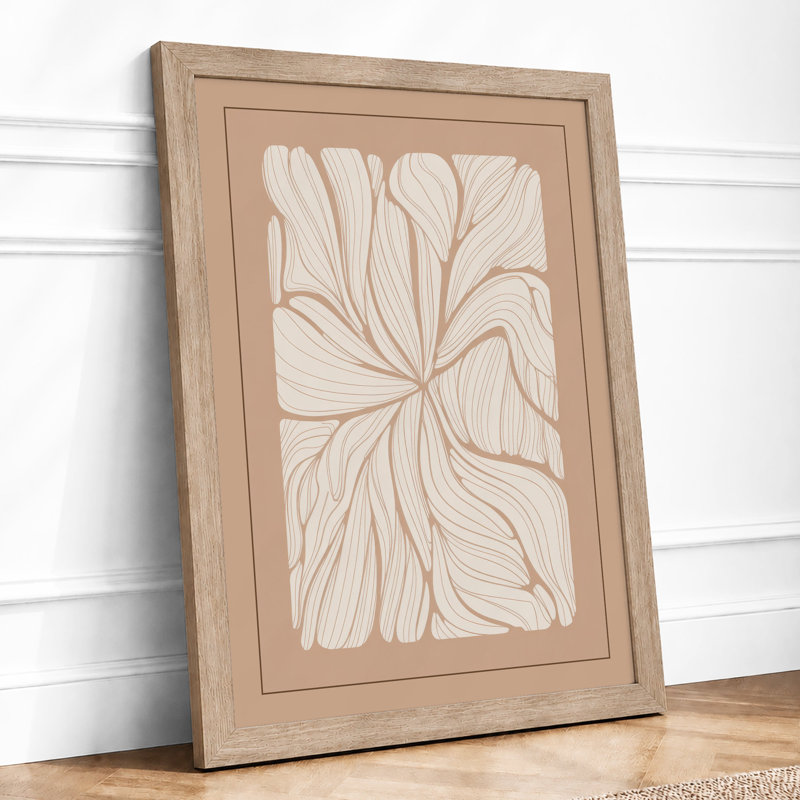 Radiating Bloom Botanical - Framed Print, Oak, A4 - 29.7 x 21.0 cm