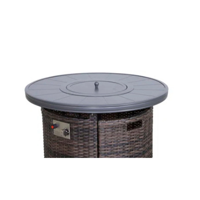 Table de foyer d'extérieur au propane en aluminium H 25 po x l 32 po