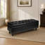 Banc avec repose-pieds capitonné et capitonné avec pieds en bois