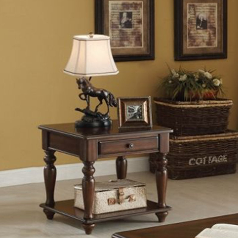 Farrel Walnut Finish End Table