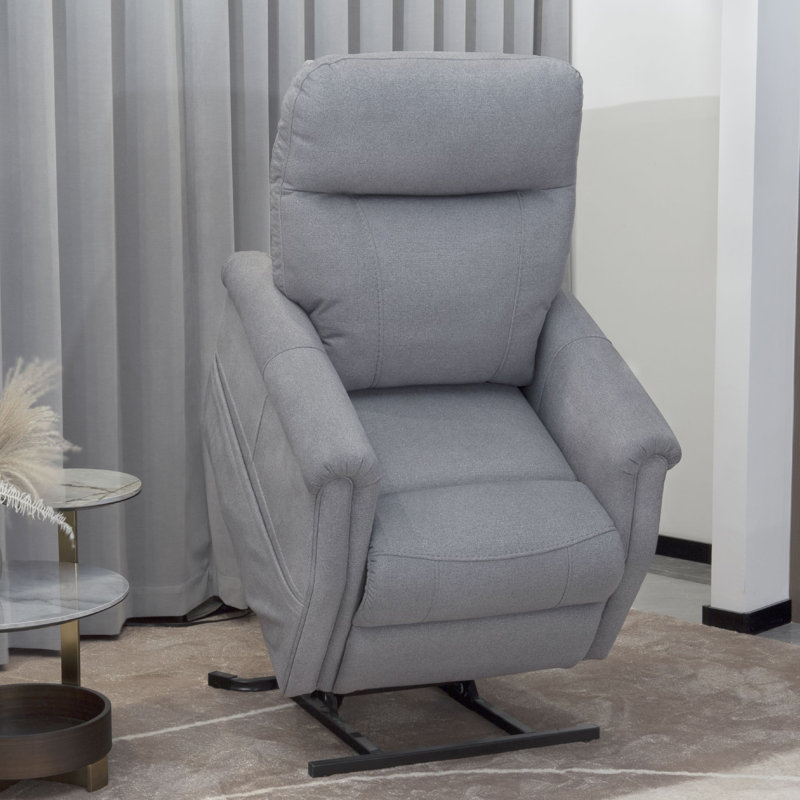 Tigerra Upholstered Heated Massage Chair, Gray 100% Polyester