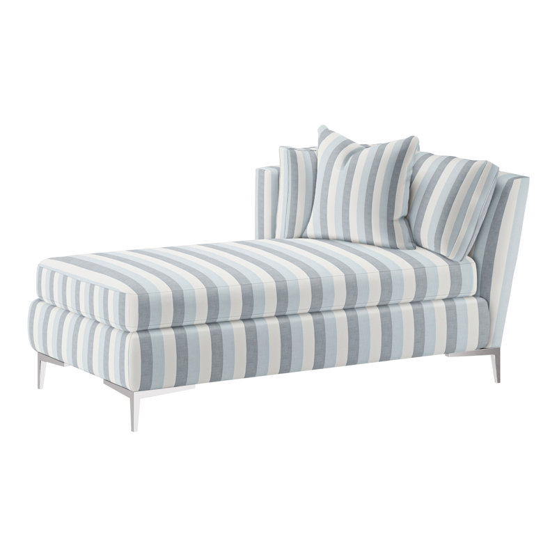 Aiden Chaise Lounge, Polished Stainless, Left Hand Facing, Bond Linen (Performance fabric) 1086-92