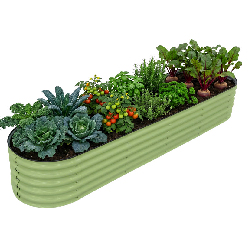 9 in 1 Modular 17’’ Tall Metal Outdoor Raised Garden Bed, Olive Green