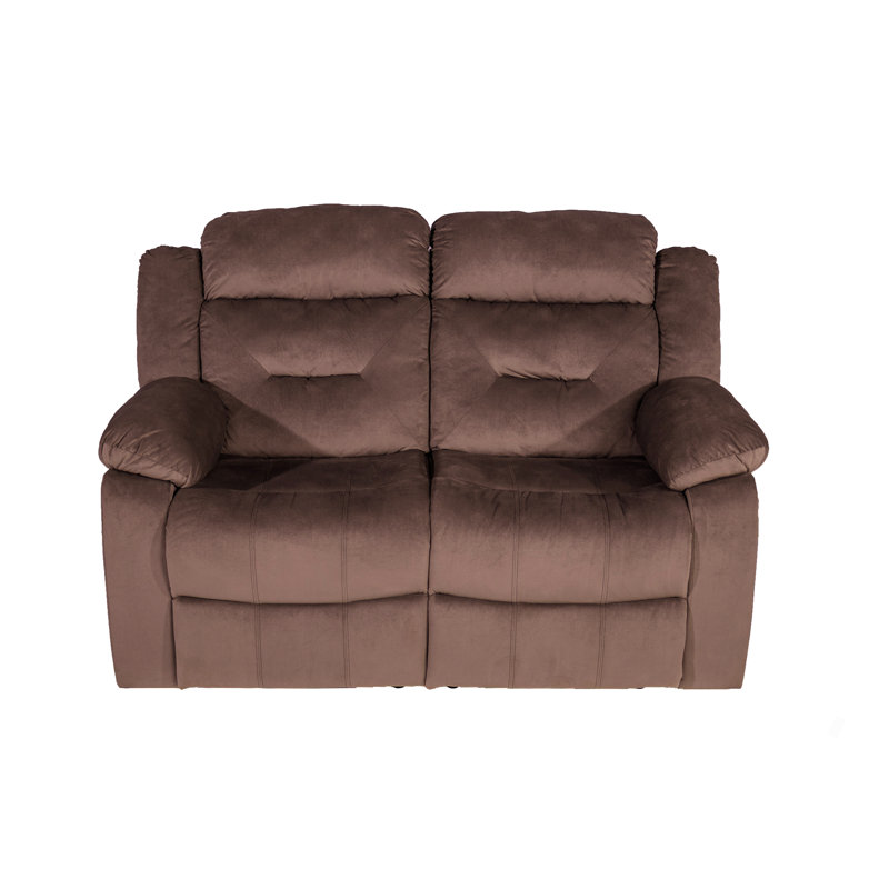 Causeuse manuelle 1Pc avec accoudoirs moelleux et dossier capitonné horizontal, Chocolat