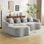 Canapé modulaire en L à compression complète avec méridienne incurvée, canapé en chenille gris modulaire, haute densité pour le salon en appartement-118056051