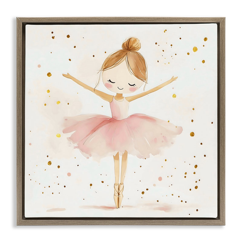 Cadre flottant Ballerina On Her Toes, design Creative Studio, H 25 po x l 25 po, Cadre flottant orme Montalcino
