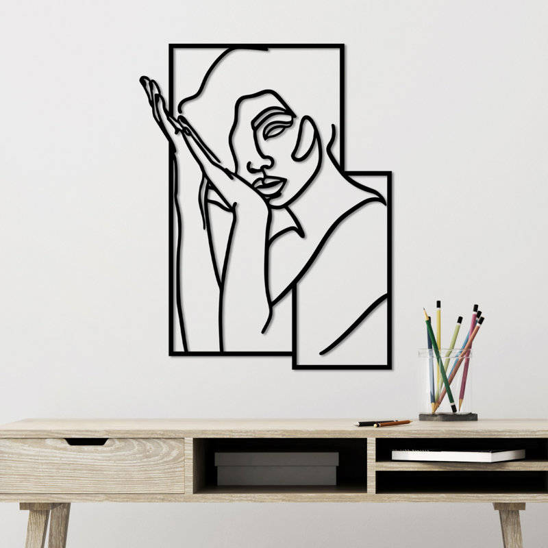 Stylish Decorative Metal Wall Accessory, Black Finish, 27.6 x 21.3 inches | 100% Metal Construction, Thickness: 0.06 inches | Easy Wall Hanging Design, Perfect for Home Decor & Modern Interiors