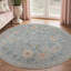 Tapis d'intérieur floral bleu / vert / beige lavable à la machine avec envers antidérapant Abbey Blossom-1553172761