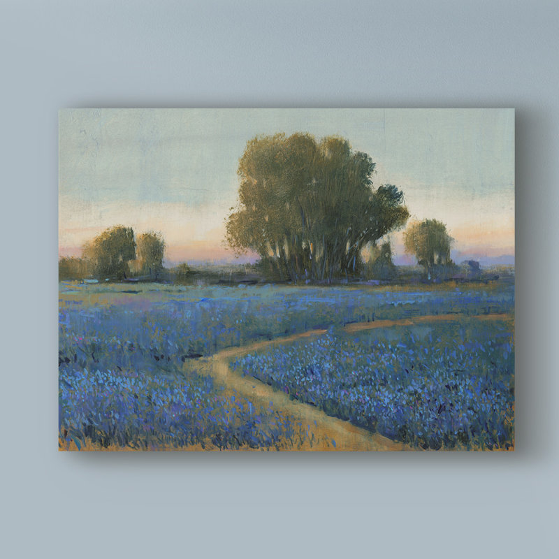 « blue capot field i », reproduction de peinture à l’acrylique sur toile, H 35 po x l 47 po x P 2 po
