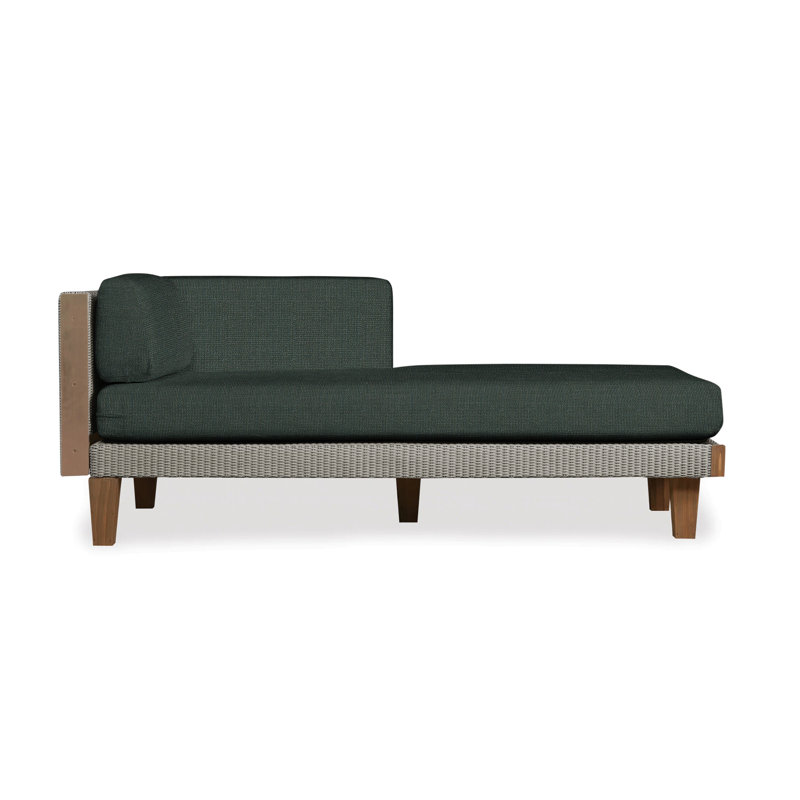 Catalina Outdoor Teak Chaise Lounge, Demo Skyway, Pewter