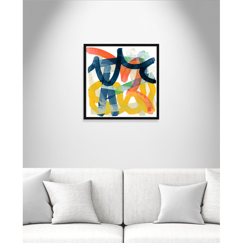 Shuffling by Cartissi, 23.5" H x 23.5" W x 0.75" D, Black Framed