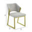 Chaise d'appoint latérale, acier inoxydable doré, sherpa gris doux