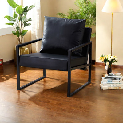 Canapés ergonomiques en cuir de polyuréthane noir, style industriel pour la maison