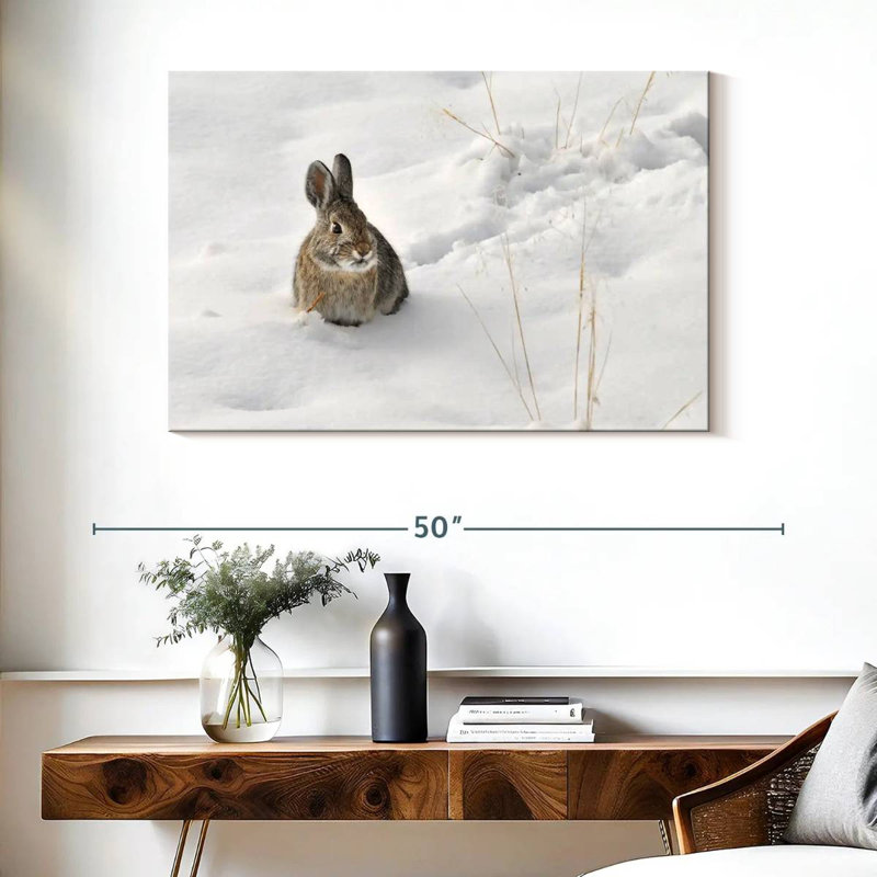 Ronce lapin dans la neige, H 26 po x l 39 po
