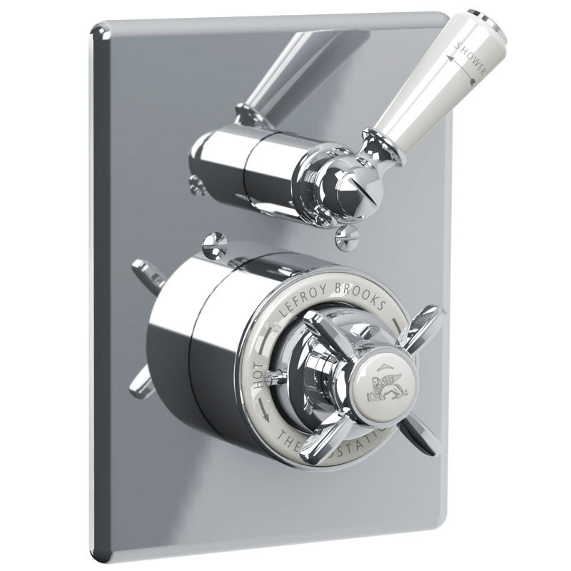 Système de douche thermostatique classique avec contrôle de débit intégré, Nickel argenté