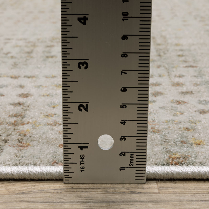 Michels Distressed Abstract Grey/ Gold Area Rug, Rectangle 9'10" x 12'10"