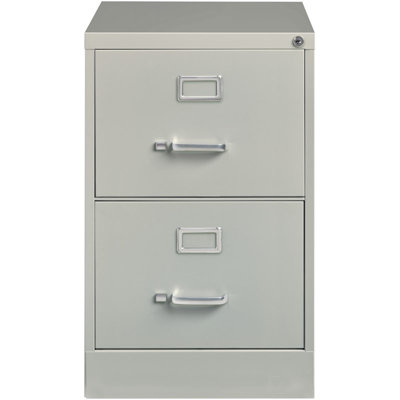  Classeur vertical en métal gris clair 2 tiroirs pré-assemblé