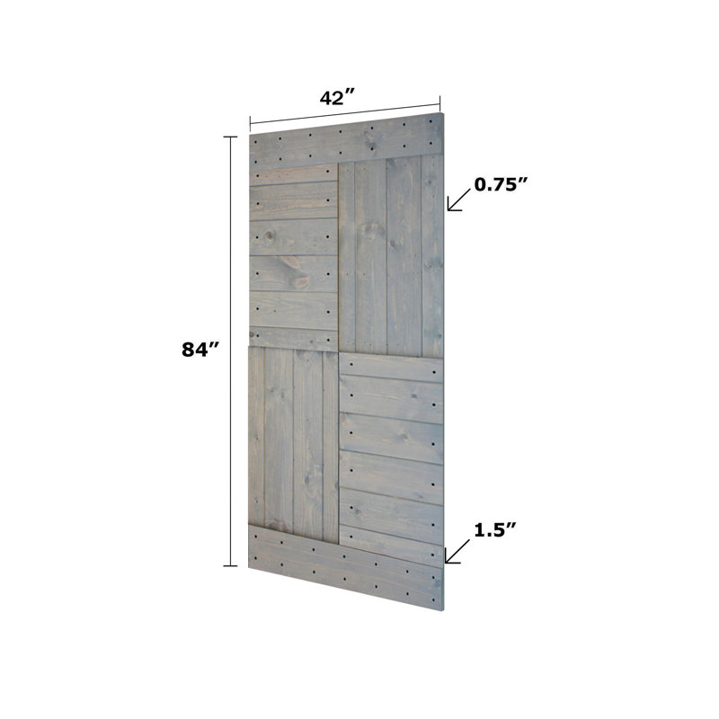 Porte de grange coulissante double en bois massif avec trousse de quincaillerie brevetée S Series - assemblage requis