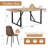 Modern Industrial 9-Piece 71" Dining Set with Geometric Base and Upholstered Chairs-301154599