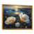 Toile avec cadre flottant or