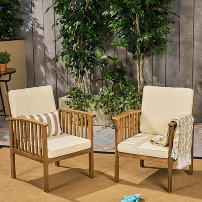 Fauteuils de jardin club - Assise profonde et revêtement en tissu avec rembourrage central et système anti-éclaboussures