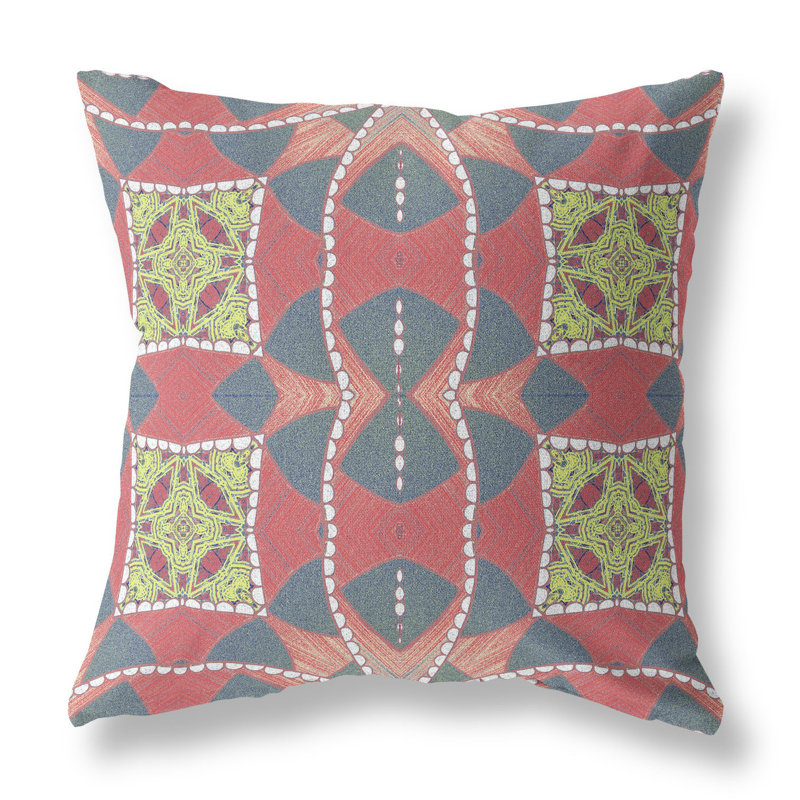 Housse et insert de coussin décoratif 20 po x 20 po à fermeture à glissière intérieure bleue et rose
