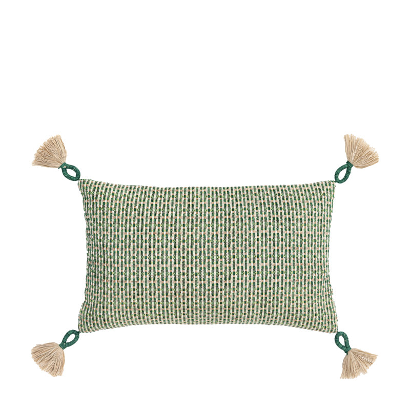 Isla Woven Green Square Throw Cushion