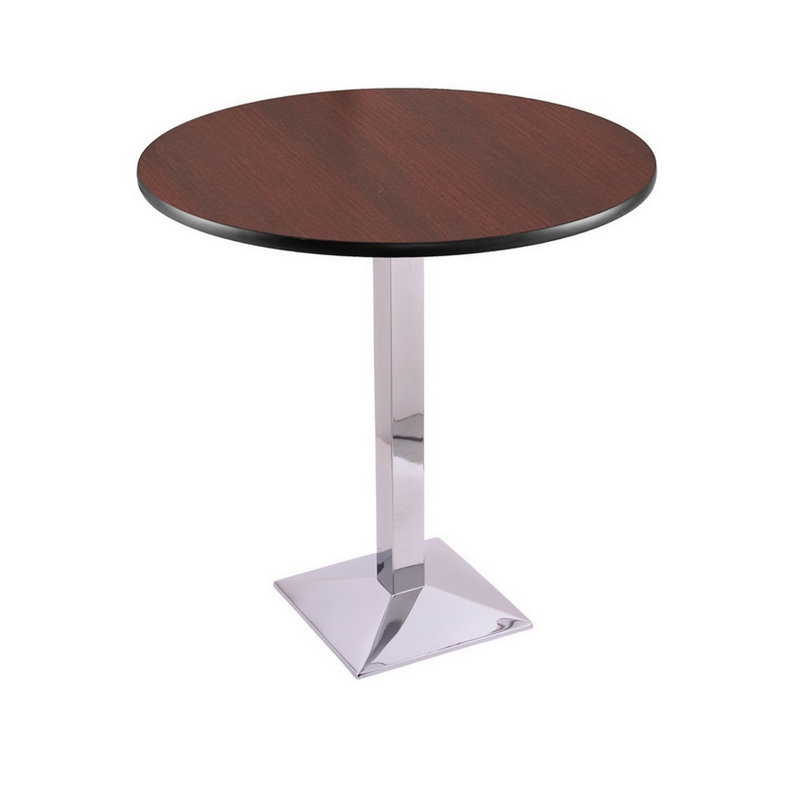 Table piédestal à hauteur de comptoir, Chrome, Diamètre de 36 po, 36"