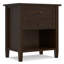 Table de chevet transitionnelle en bois massif avec tiroirs et tablette ouverte Warm Shaker-329681608