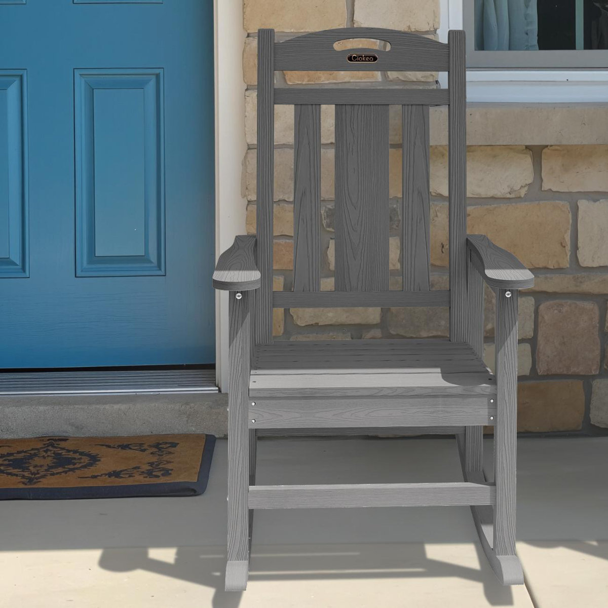 Winston Porter HDPE Rocking Adirondack Chair Rocking Fire Pit Chairs ...